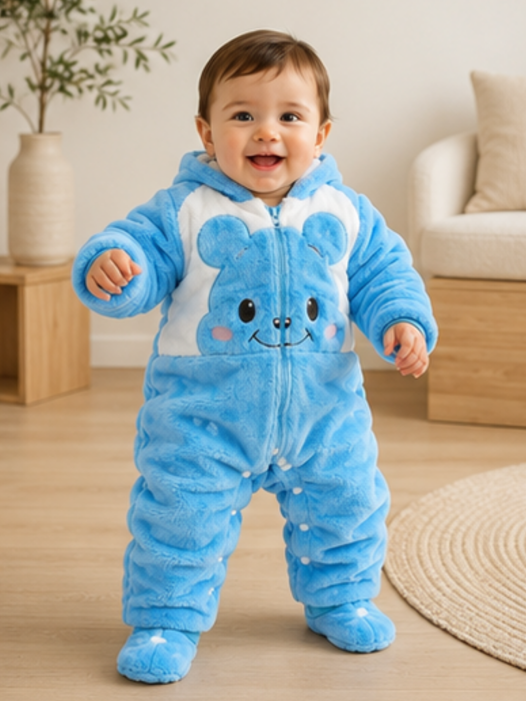 Character Fur Romper Blue