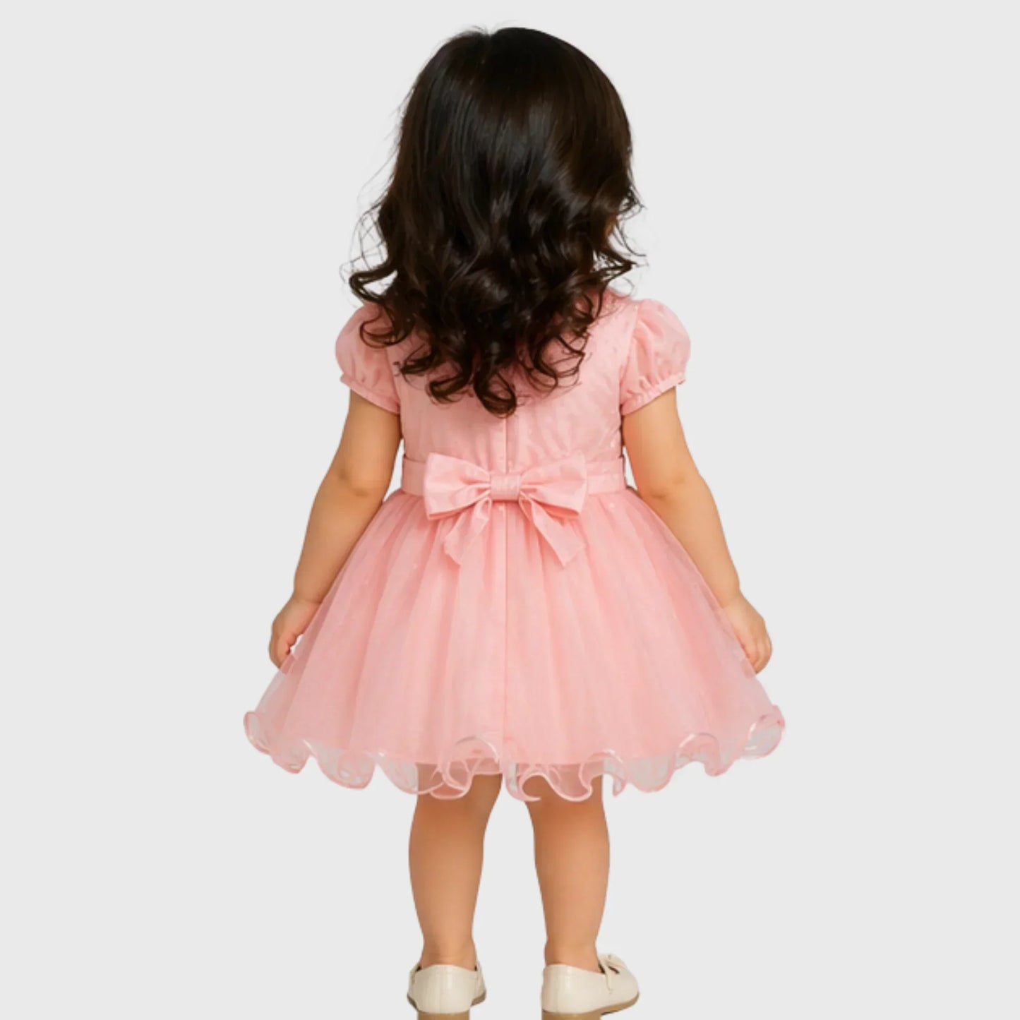 Baby Girl "Pearl Floral" Puff Sleeve Party Frock
