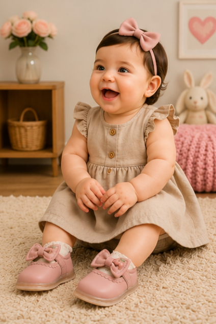 Girls’ Pink Bow Mary Jane Shoes