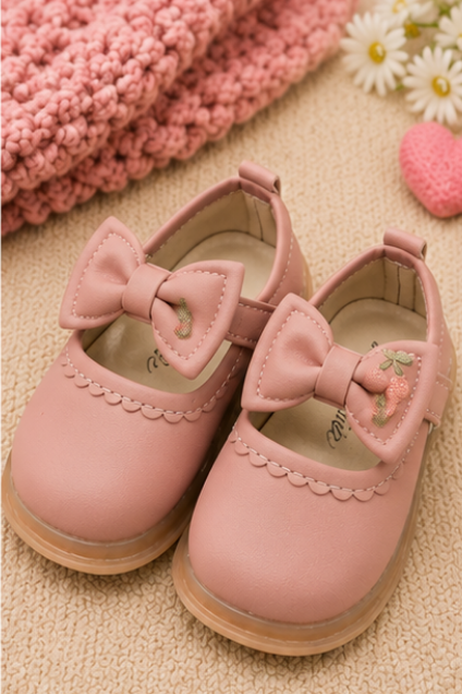 Girls’ Pink Bow Mary Jane Shoes