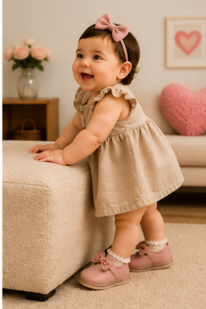 Girls’ Pink Bow Mary Jane Shoes