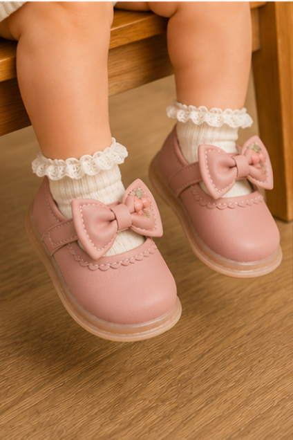 Girls’ Pink Bow Mary Jane Shoes