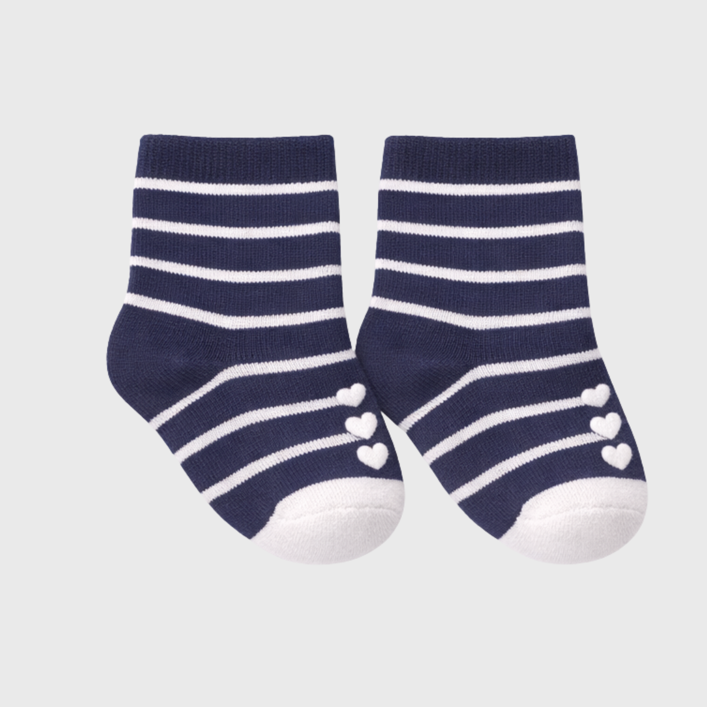 Nautical Striped Baby Socks – Navy & White