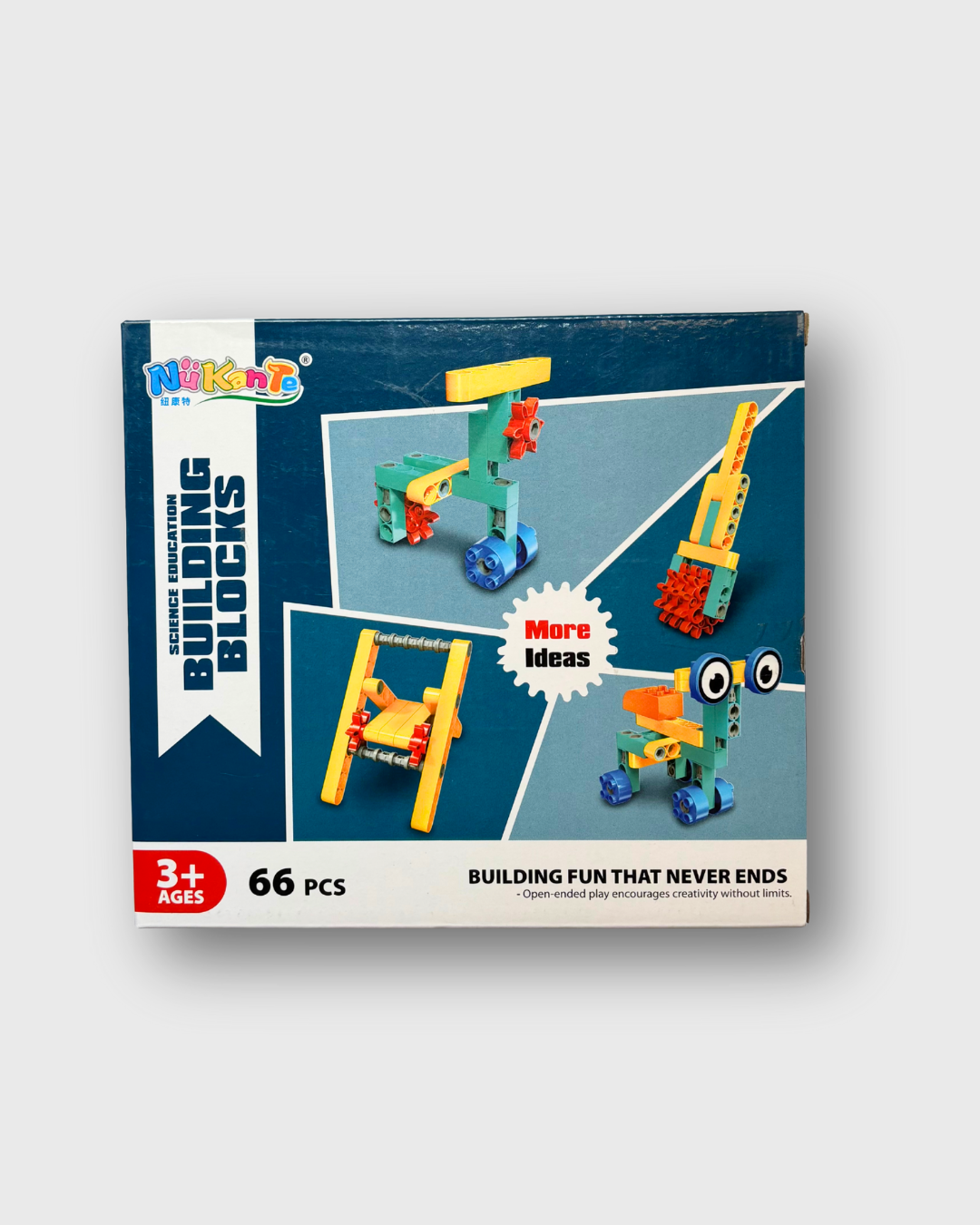 NiKanTo Building Blocks 66 Pieces - STEM Construction Toy Set for Kids Ages 3+ with Endless Creative Possibilities