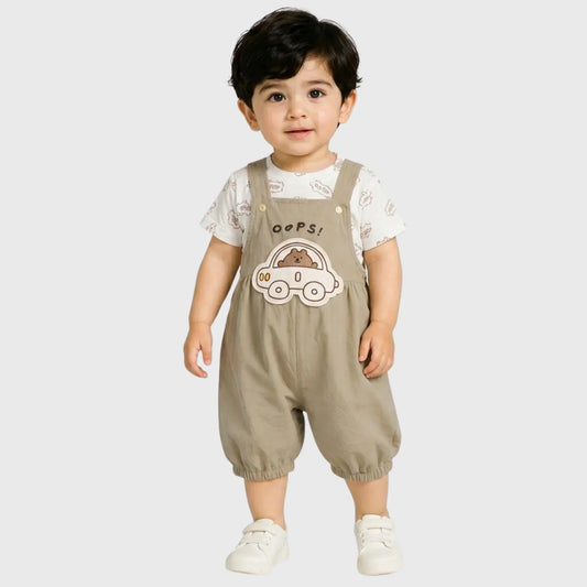 Baby "Oops Bear" Romper Set