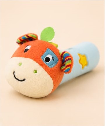 Single Win Fun Soft Animal Rattle Stick for Babies.