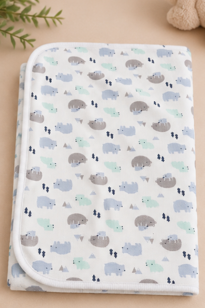 Baby Rhino Print Swaddle Blanket