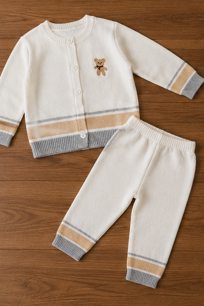 Grey and Yellow Knitted Sweater Romper