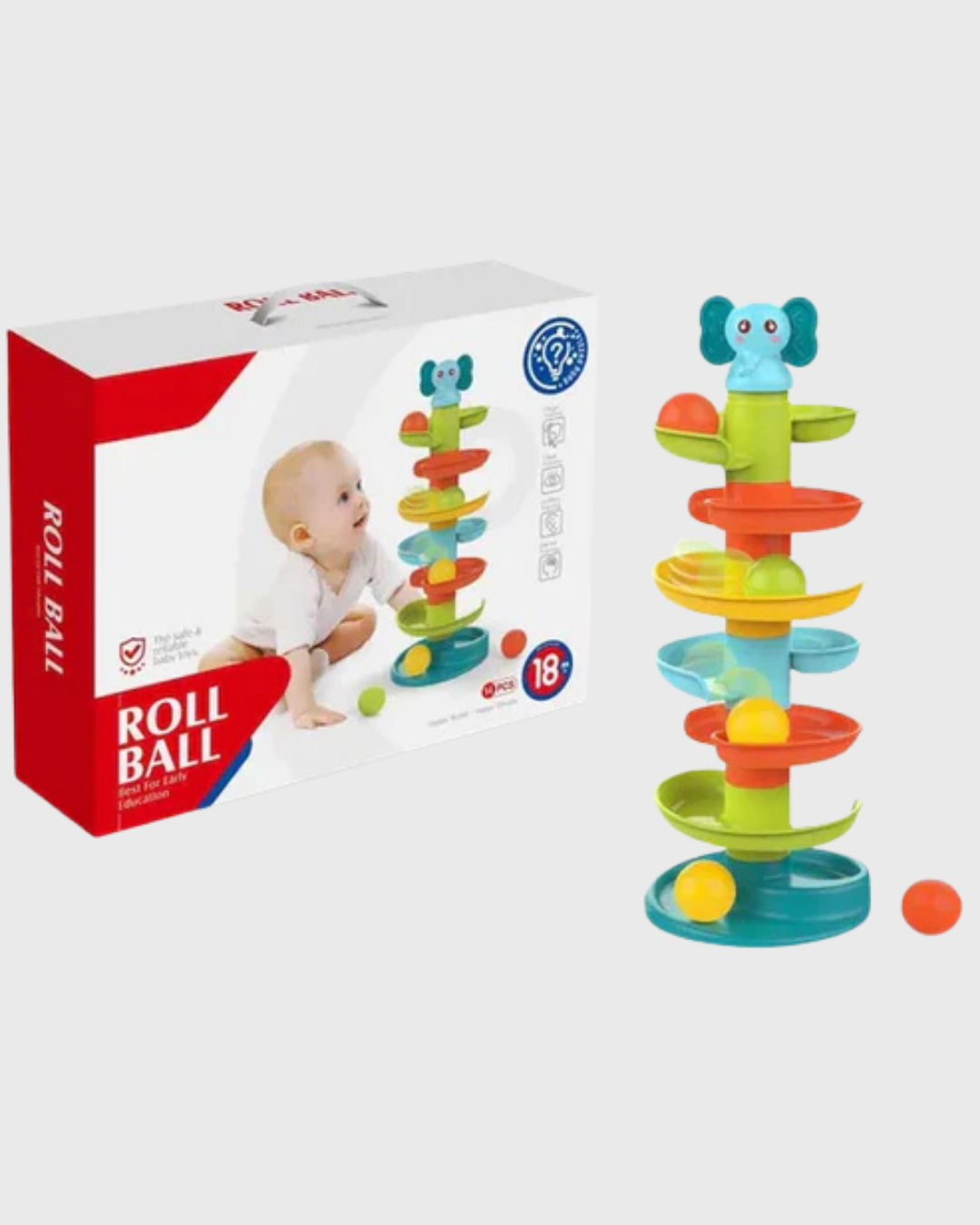Baby Ball Drop Tower - Colourful Stacking Activity Toy