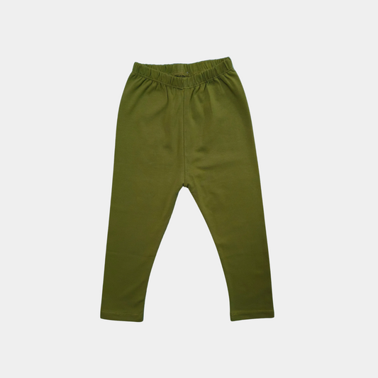 Olive Leggings For Girls | 12M-6YRS