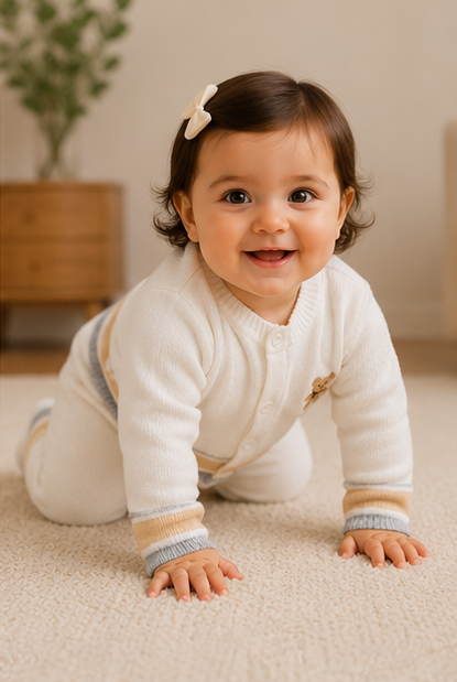 Grey and Yellow Knitted Sweater Romper