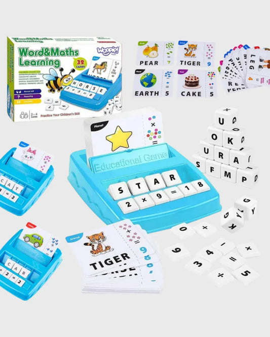 Word & Maths Learning Center - Fun Phonics and Basic Arithmetic (32 Cards)