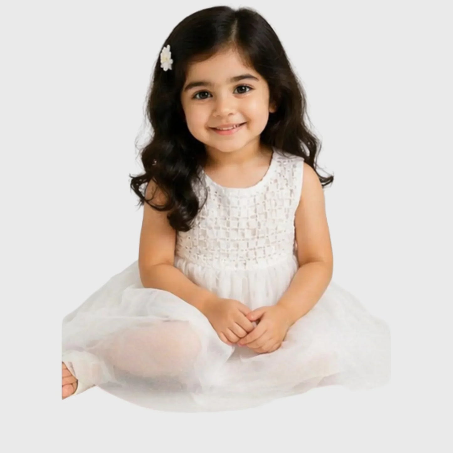Baby Girl "Lace & Tulle" Sleeveless Frock - Pink