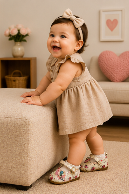 Girls’ Floral Bow Mary Jane Shoes