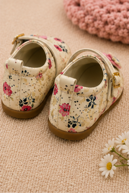 Girls’ Floral Bow Mary Jane Shoes