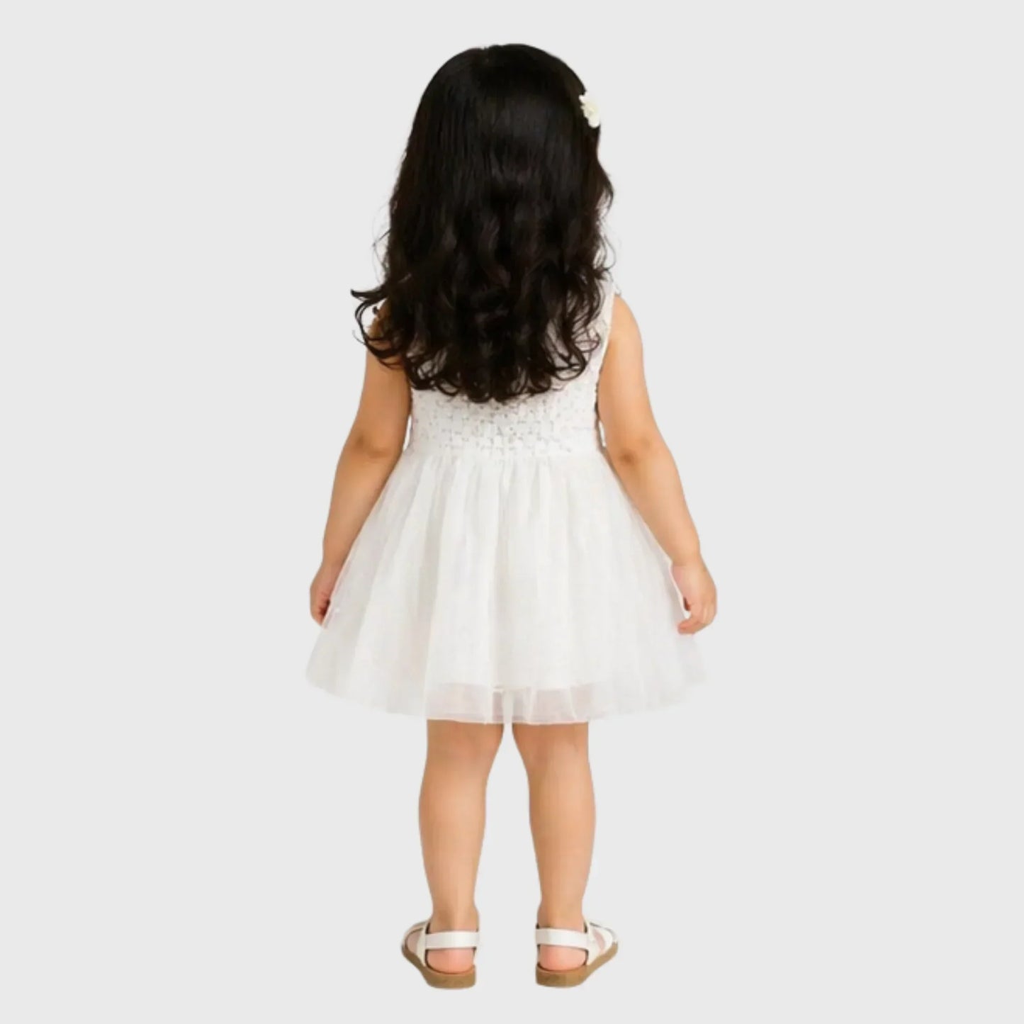 Baby Girl "Lace & Tulle" Sleeveless Frock - Pink