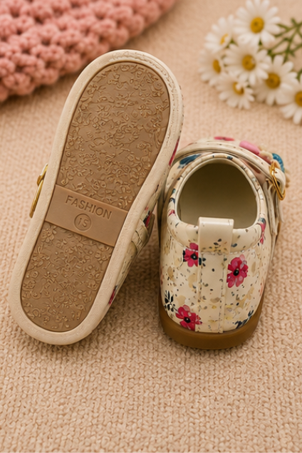 Girls’ Floral Bow Mary Jane Shoes
