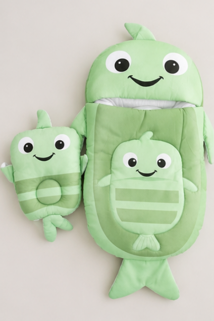 Green Shark Character Carry Nest