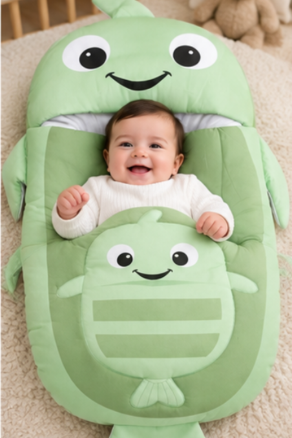 Green Shark Character Carry Nest