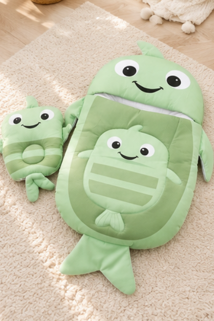 Green Shark Character Carry Nest