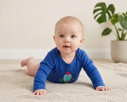 Long-Sleeve Rocket Ship Baby Bodysuit