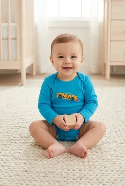 Long-Sleeve Race Car Baby Bodysuit
