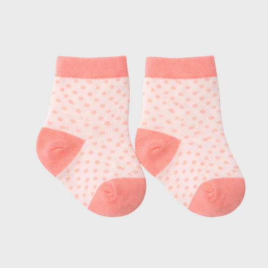Polka Dot Baby Ankle Socks - Coral Pink