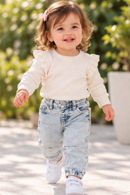 Girls Light Wash Denim Jeans