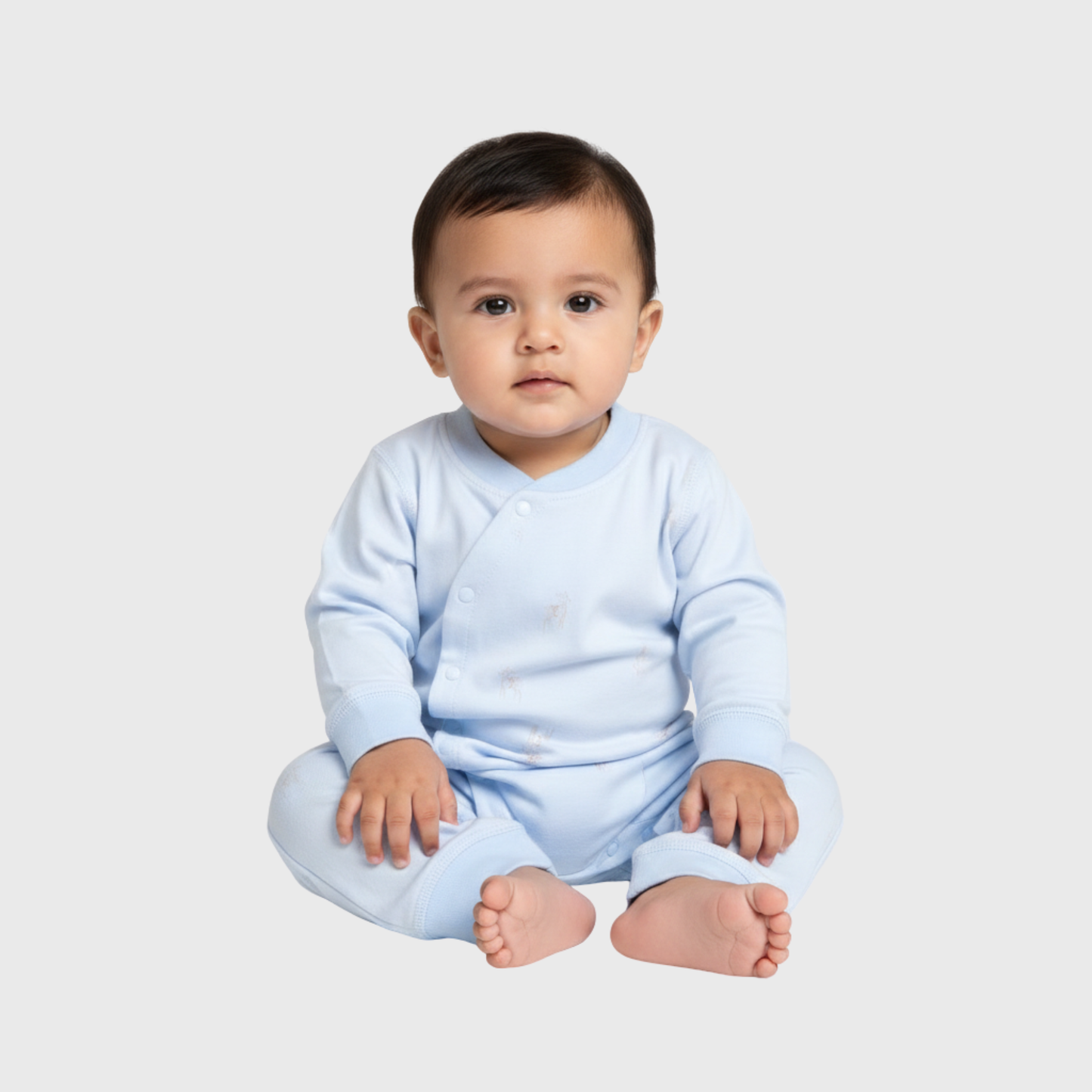 Sky Blue Soft Cotton Baby Romper