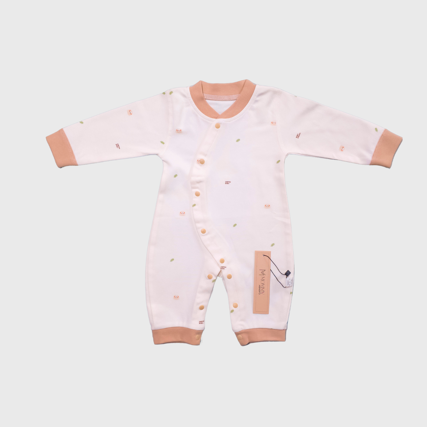 Beige & Brown Soft Cotton Baby Romper