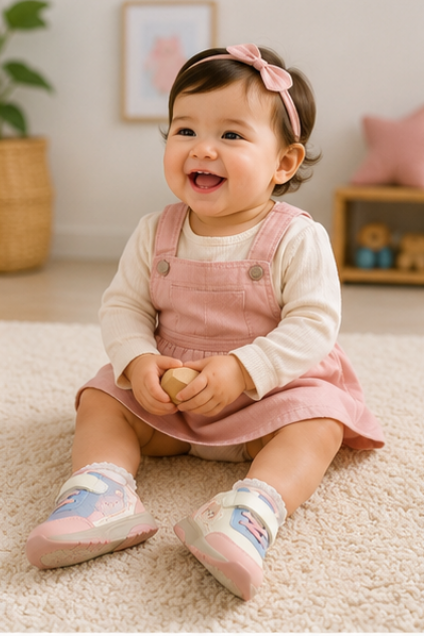 Kids’ Pink & Blue Bear Sneakers