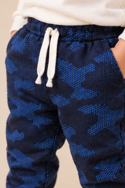 Navy Camo Print Jogger Pants for Toddlers