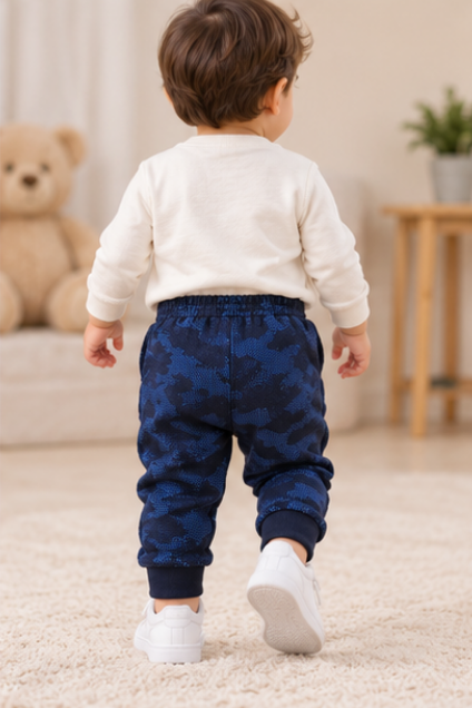 Navy Camo Print Jogger Pants for Toddlers
