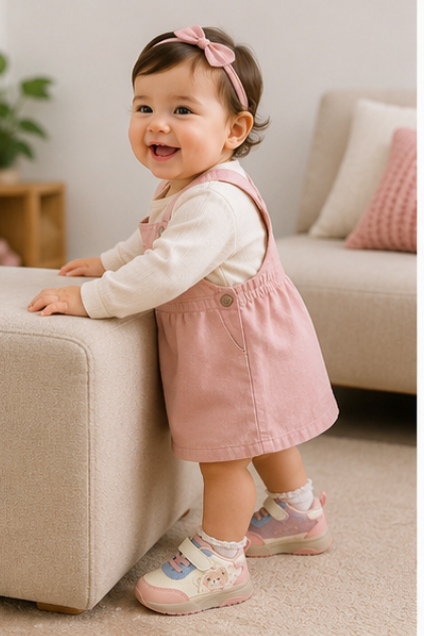 Kids’ Pink & Blue Bear Sneakers