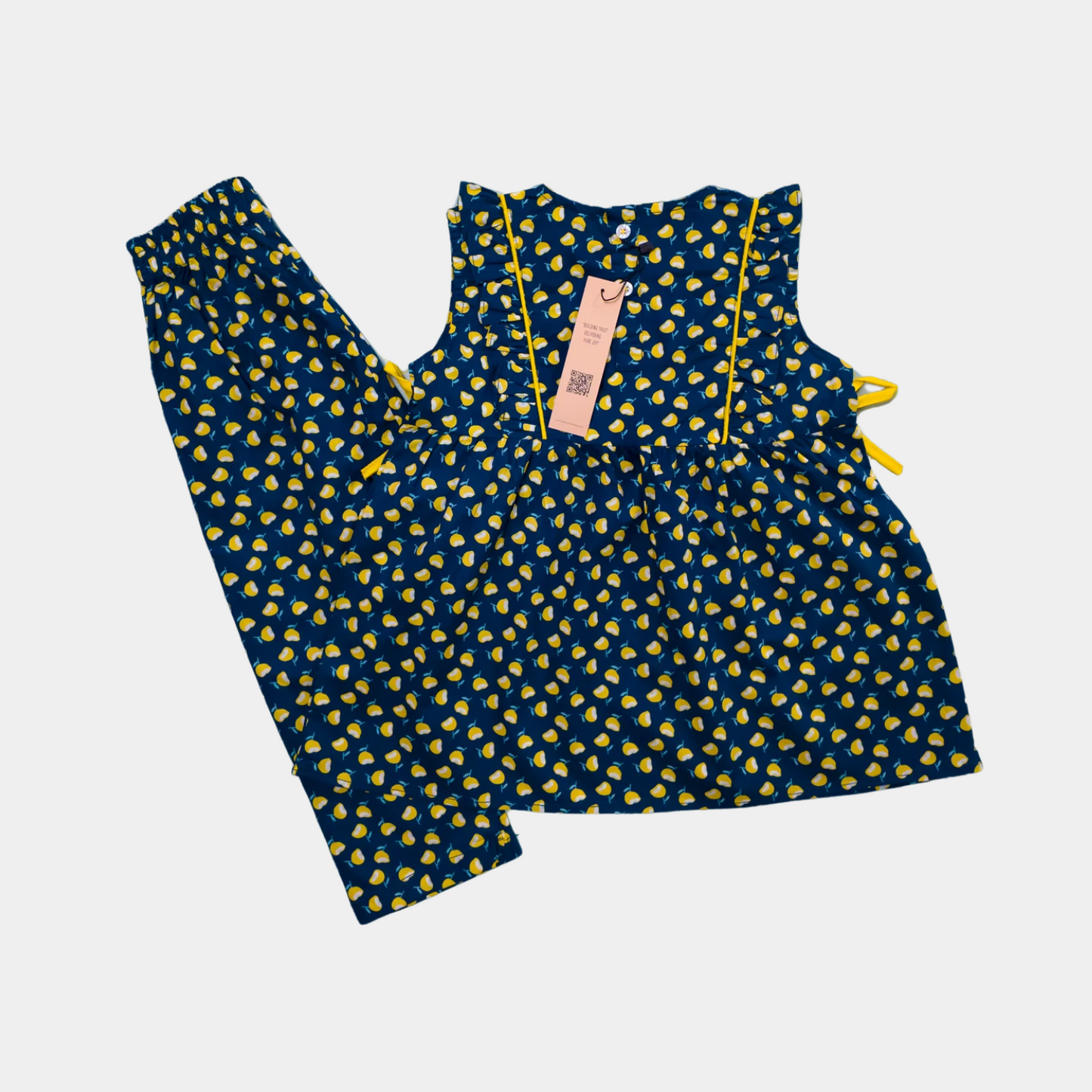 Navy Blue Set Frock And Trouser | 12M-6YRS