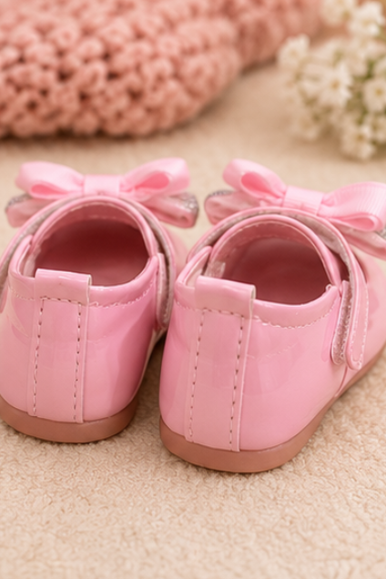 Girls’ Pink Bow Party Shoes