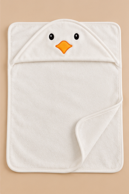 White Duck Hooded Baby Swaddle