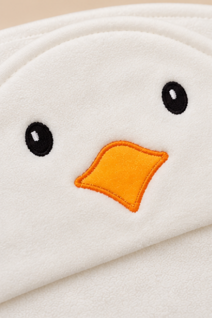 White Duck Hooded Baby Swaddle
