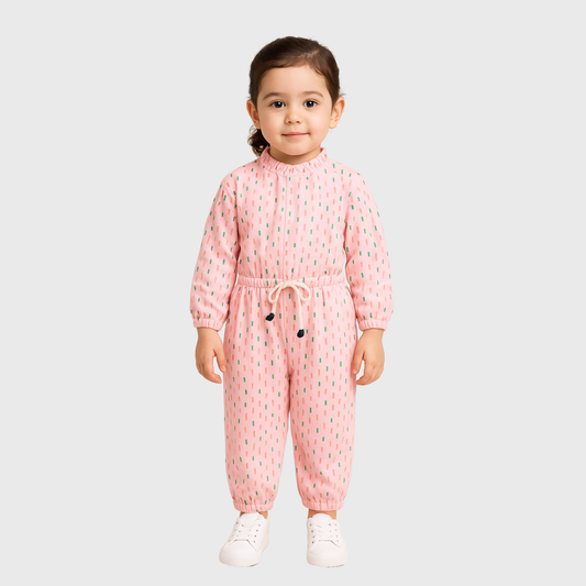 Pink Jumpsuit For Girls | 12M-6YRS