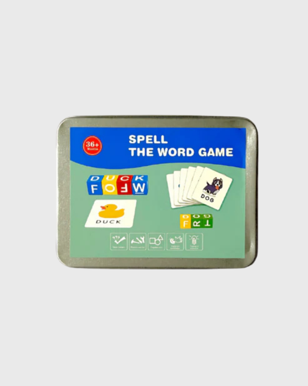 Spell the Word Game - Educational Letter Blocks & Picture Cards Set