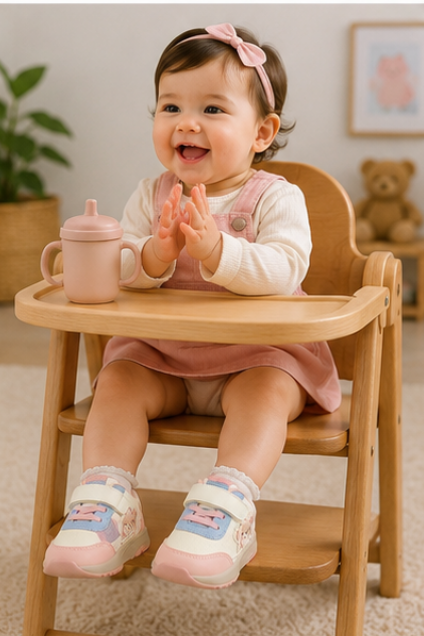 Kids’ Pink & Blue Bear Sneakers