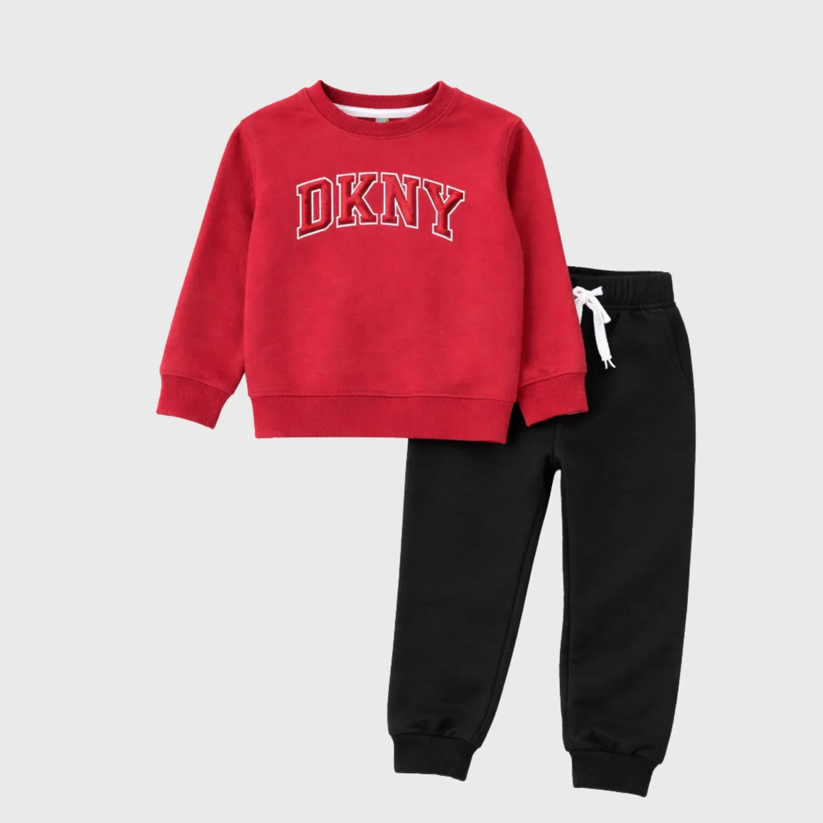 MM Boys Club Red Trouser Shirt Set with Bold Embroidered Graphic