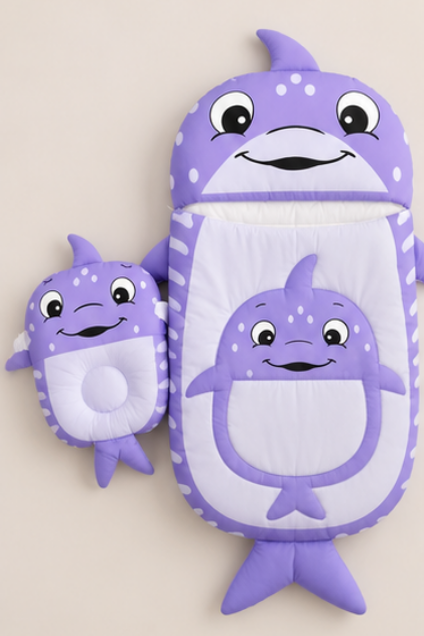 Purple Whale Character Carry Nest