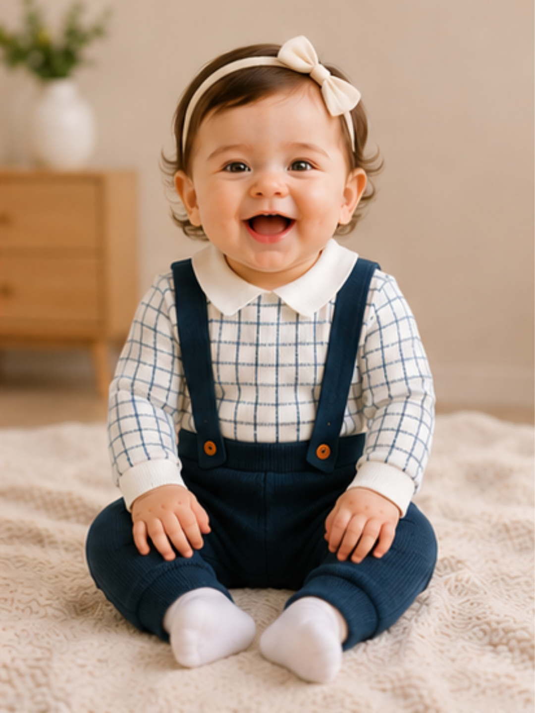Dungaree Style Detachable Sweater with Green Romper