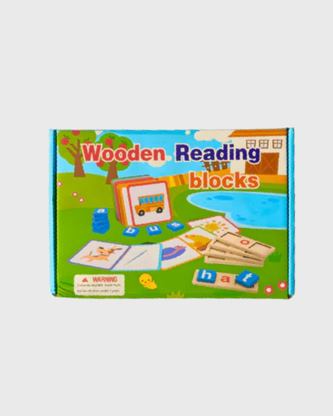 Wooden Reading Blocks Educational Toy Set