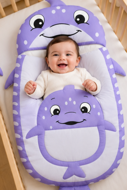 Purple Whale Character Carry Nest