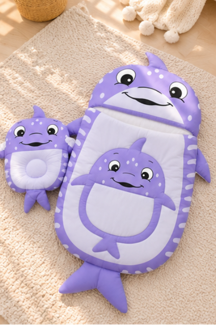 Purple Whale Character Carry Nest