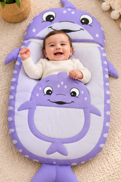 Purple Whale Character Carry Nest