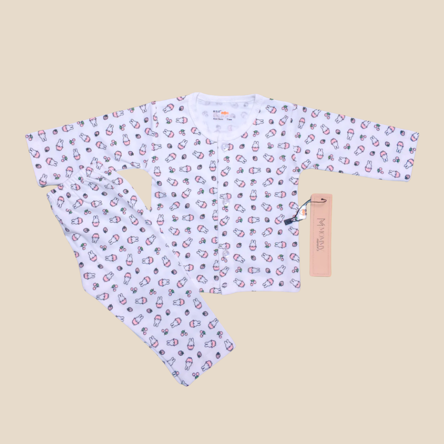 White-Soft Cotton Night Suit with Penguin print