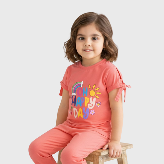 Girl’s "Oh Happy Day" Salmon Set